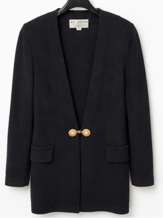 St. John Jackets & Blazers - St. John Black Blazer with Gold Button Closure